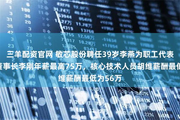 三羊配资官网 敏芯股份聘任39岁李燕为职工代表董事，董事长李刚年薪最高75万，核心技术人员胡维薪酬最低为56万